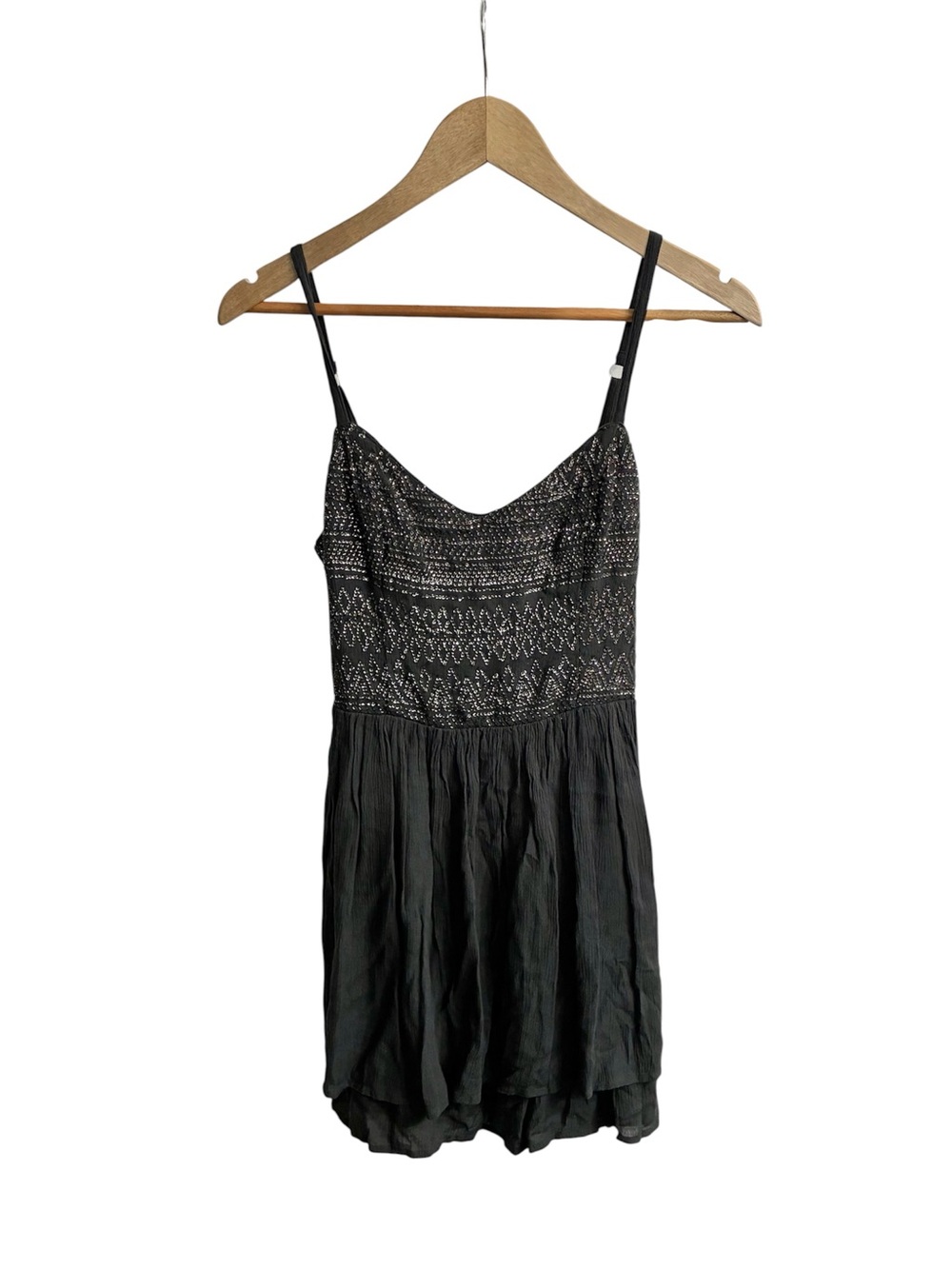 Hollister Small Gunmetal Gray Sparkle Sequined Open Back Rayon Mini Dress
